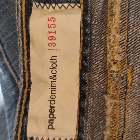 Paper demin and cloth denim skirt with front slit - Picture 3 of 6